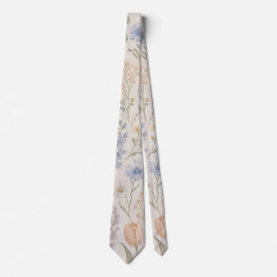 Corbata Pradera de Flores Silvestres Caprichosas Floral Ac