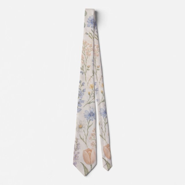 Corbata Pradera de Flores Silvestres Caprichosas Floral Ac (Anverso)