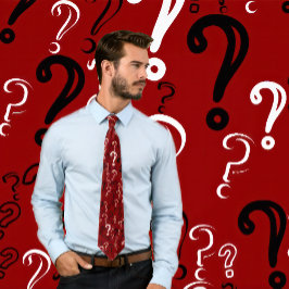 Corbata Pregunta con angustia Marca Tie - Blanco, Negro, M