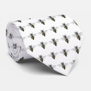 Corbata Preppy Heraldic Vintage Abeja #2 Escudo de Armas C