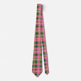 Corbata Preppy Pink & Green Plaid  Neck Tie