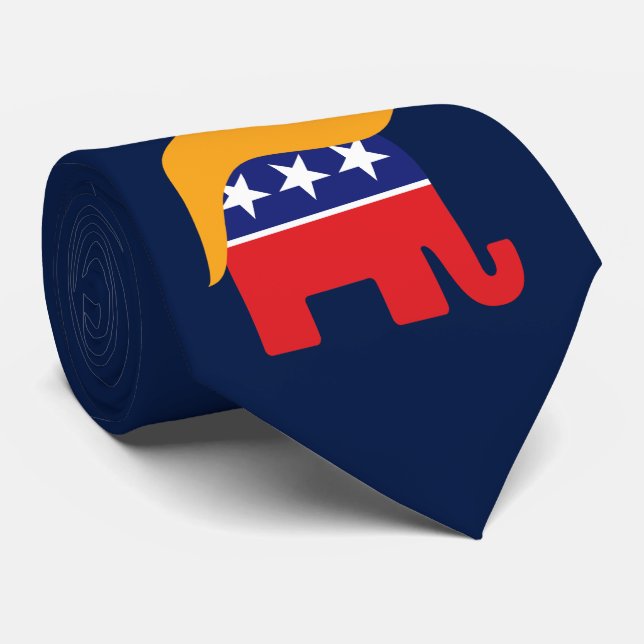 Corbata Presidente Donald Trump Elefante GOP Cabello (Enrollado)