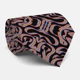 Corbata Pretty Rainbow Colored Ribbon Twists Pattern Art