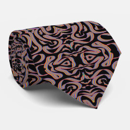 Corbata Pretty Rainbow Colored Ribbon Twists Pattern Art