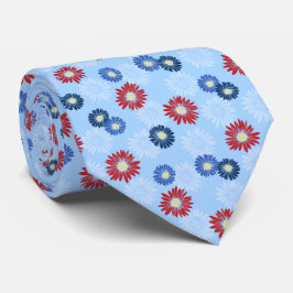 Corbata Primavera florón margarita cielo azul doble