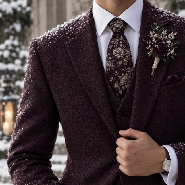 Corbata Profundo lazo floral gris paloma Violeta (Subido por el creador)