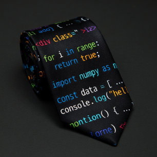 Corbata Programador Lluvia de Código