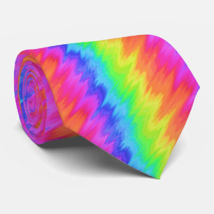 Corbata Psicodelia Arcoiris Zigzag Necktie