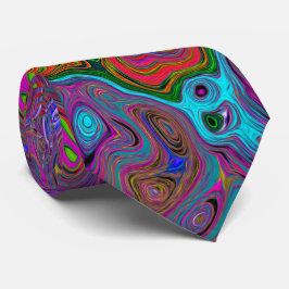 Corbata Psicodelia Groovy Magenta Retro Bañón Líquido