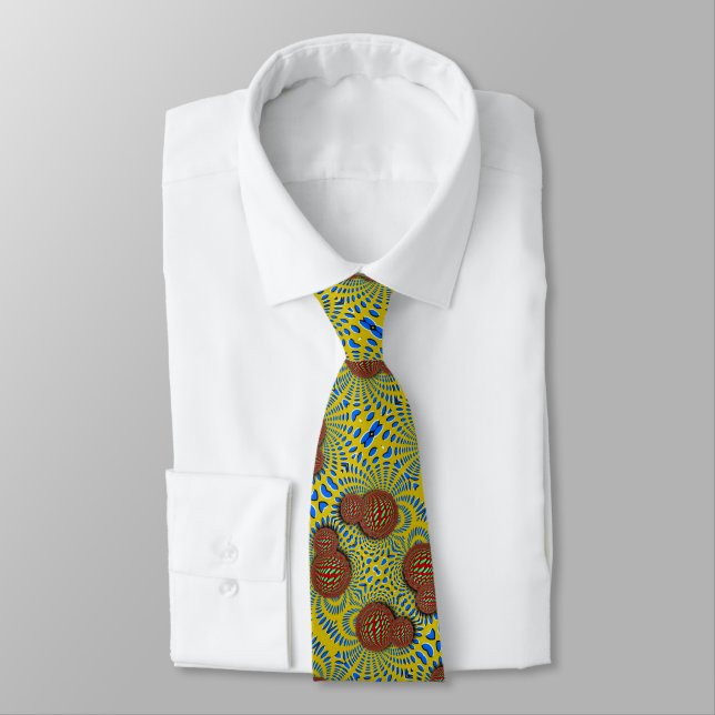 Corbata Psicodelia Paisley Wormhole Ilusión óptica (Atado)