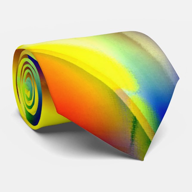 Corbata Psicodelia Sunrise arte abstracto moderno fresco (Enrollado)