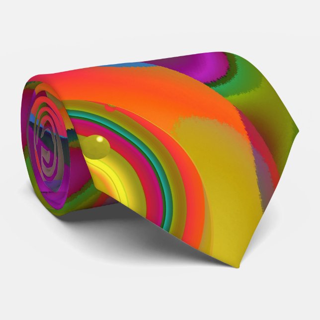 Corbata Psicodelic Punch fresco arte abstracto trippy (Enrollado)