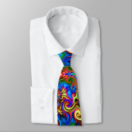corbata psicodélica de cuello neón arco iris