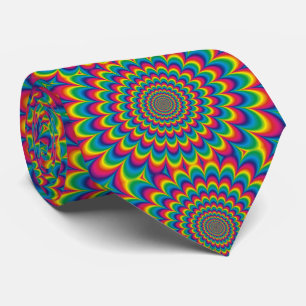 Corbata Psicodélico arcoiris vibrante color retro