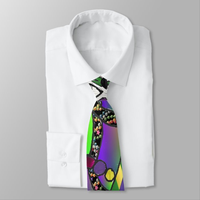 Corbata Psicodélico Mardi Gras Mask Art Print (Atado)