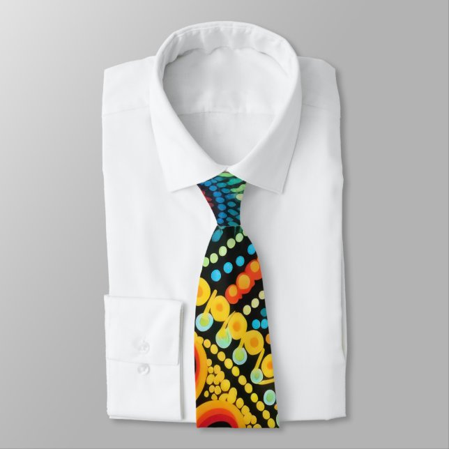 Corbata Psicodélico Retro Hípster 70s 60s (Atado)