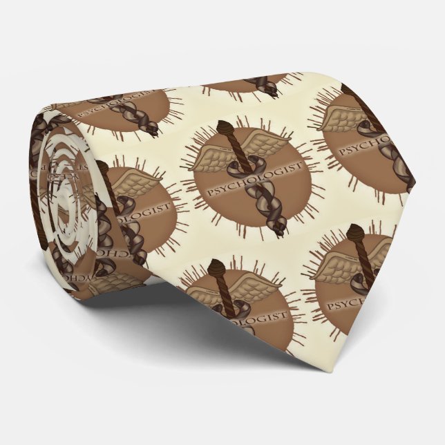 Corbata Psicólogo Caduceo (Enrollado)