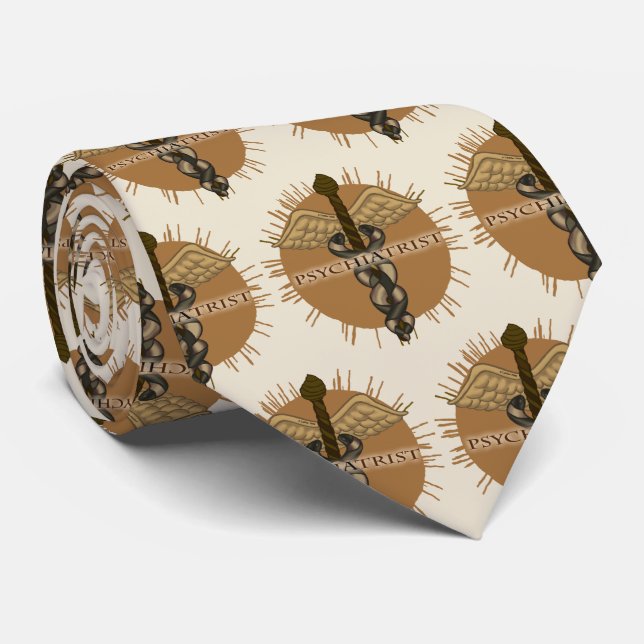 Corbata Psiquiatra Caduceo (Enrollado)