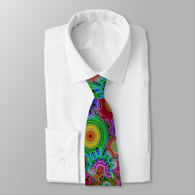 Corbata Psychedelic Neon Retro Disco Lights (Atado)