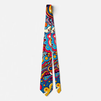 Corbata Psychedelische bunte Grafik Krawatte