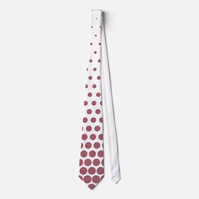 Corbata Puce Polka Dot blanco moderno (Anverso)