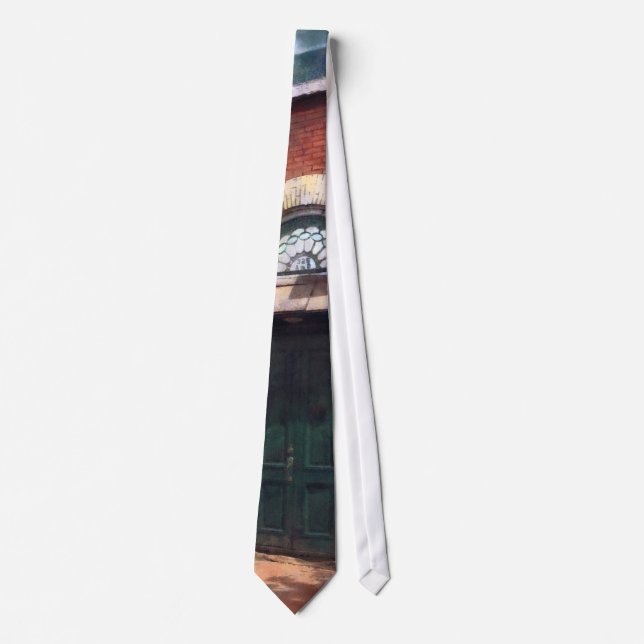 Corbata Puerta Verde Elegante Burlington NJ (Anverso)