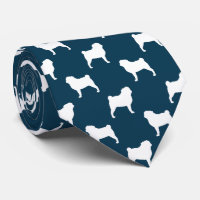 Pug Silhouettes | Patrón de perros azul y blanco