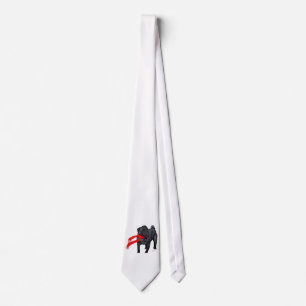 Corbata Pugs con Bufanda Roja