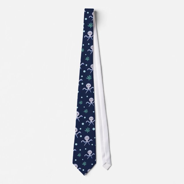 Corbata Pulpo bajo el mar patrón infantil (Anverso)