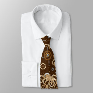 Corbata Pulpo Steampunk Retro Fantasía Mecánica