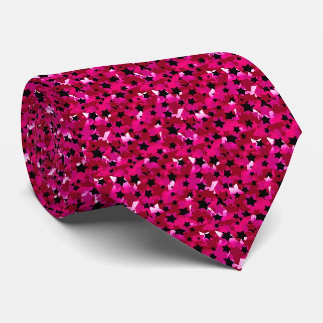 Corbata Punk Rock Stars Pink (Enrollado)