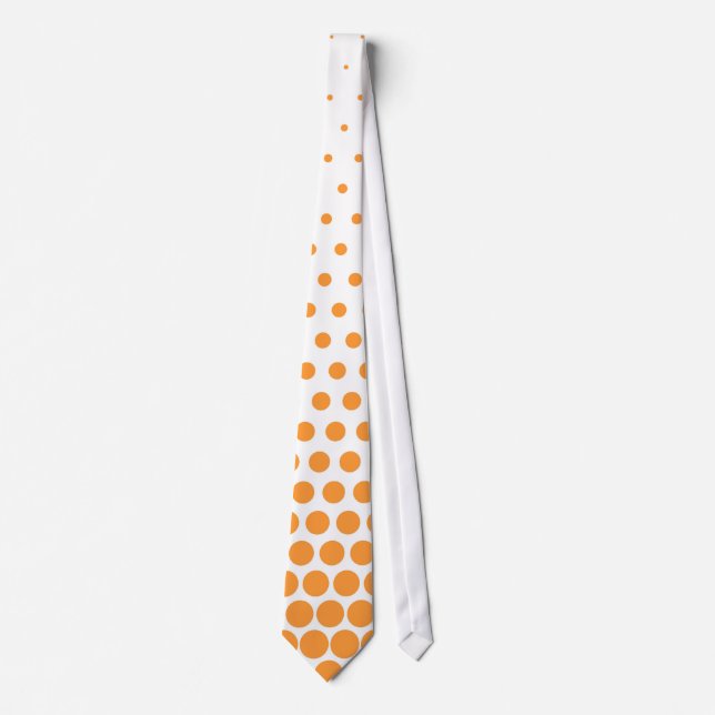Corbata Punto de Polka azafrán blanco moderno (Anverso)