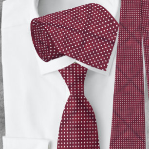 Corbata Punto de Polka Blanco Borgoña Red NeckTie