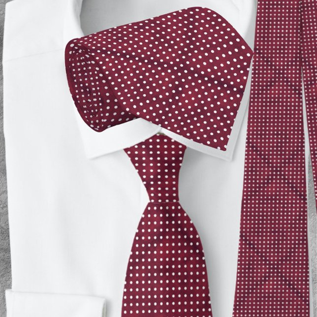 Corbata Punto de Polka Blanco Borgoña Red NeckTie (Subido por el creador)
