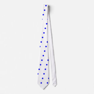 Corbata Punto de polka blanco y azul