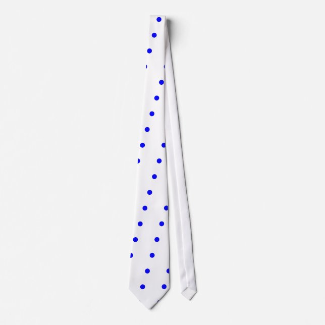 Corbata Punto de polka blanco y azul (Anverso)