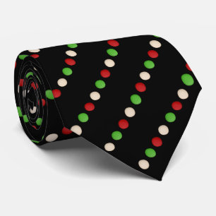 Corbata Punto de Polka Negro Verde Rojo 