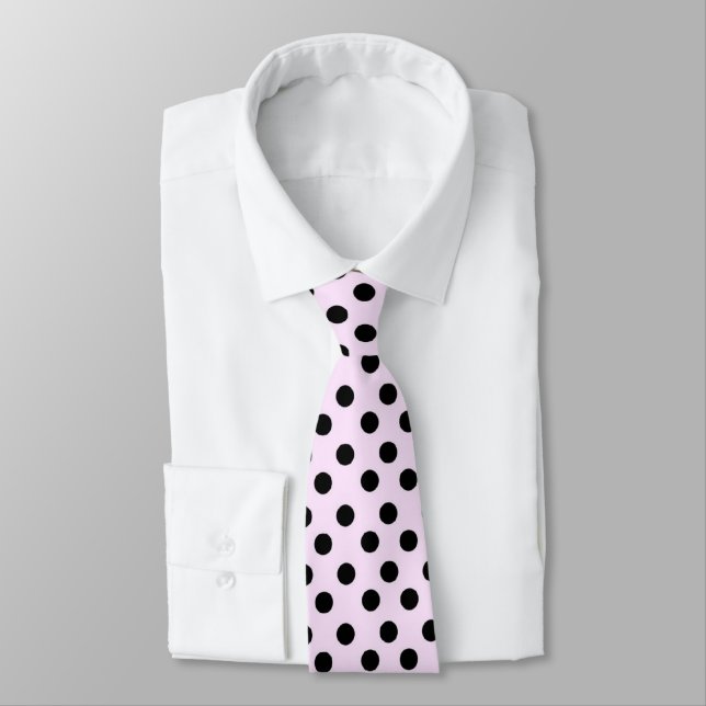 Corbata Punto de polka retro rosado (Atado)