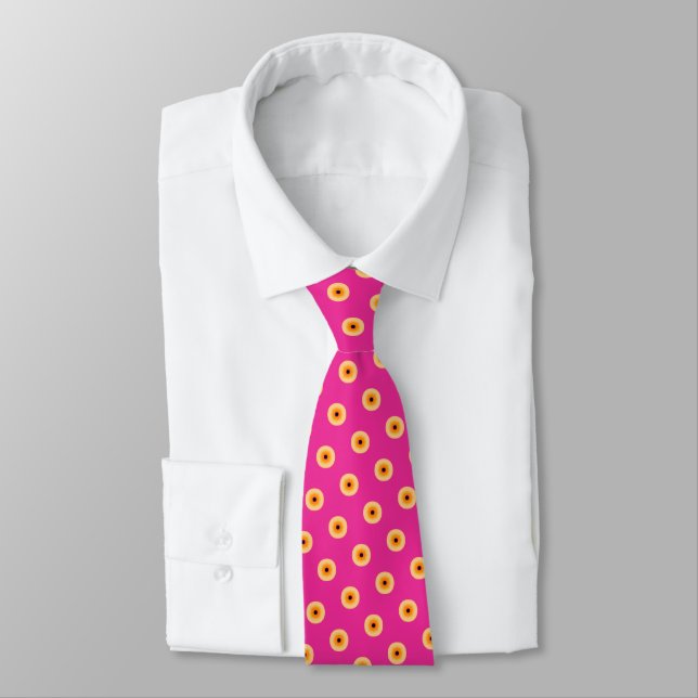 Corbata Punto de Polka Rosa Amarillo moda (Atado)