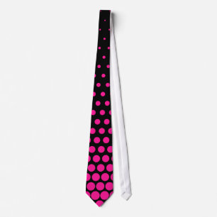 Corbata Punto de polka rosa profundo negro moderno