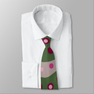 Corbata Punto Polka Magenta Pink Green Springtime Patterad