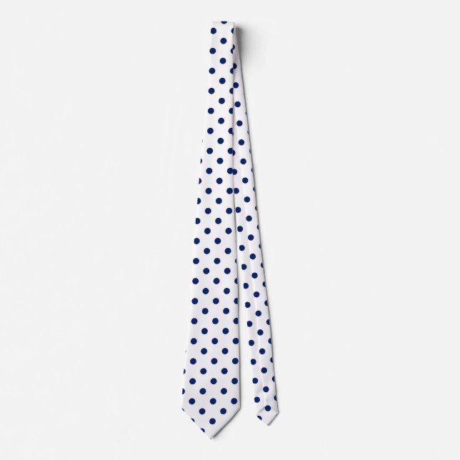 Corbata Punto simple de polka azul de la marina (Anverso)