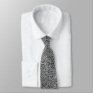 Corbata Puntos al azar - Blanco sobre negro