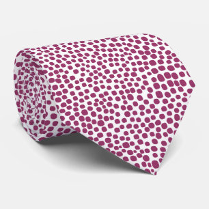 Corbata Puntos al azar - Crimson en blanco