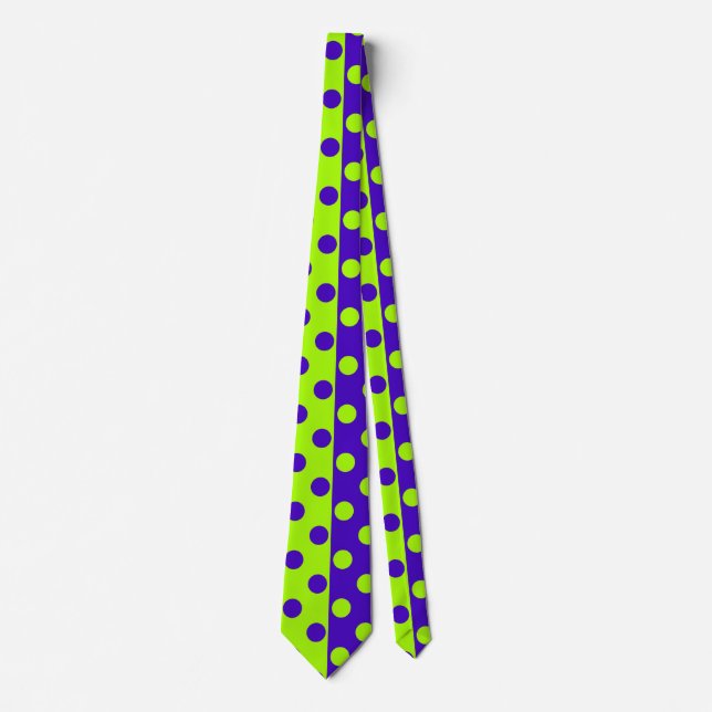 Corbata Puntos azules y verdes a medias   (Anverso)