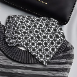 Corbata Puntos blancos en el patrón geométrico negro