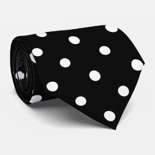 Corbata Puntos Blancos Retro Sobre Negro