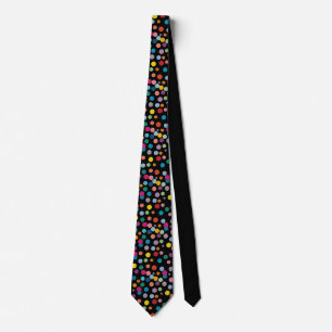 Corbata Puntos coloridos, negro