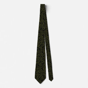 Corbata Puntos conectados - Oliva opaco sobre negro