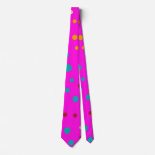 Corbata Puntos de color agudo rosado